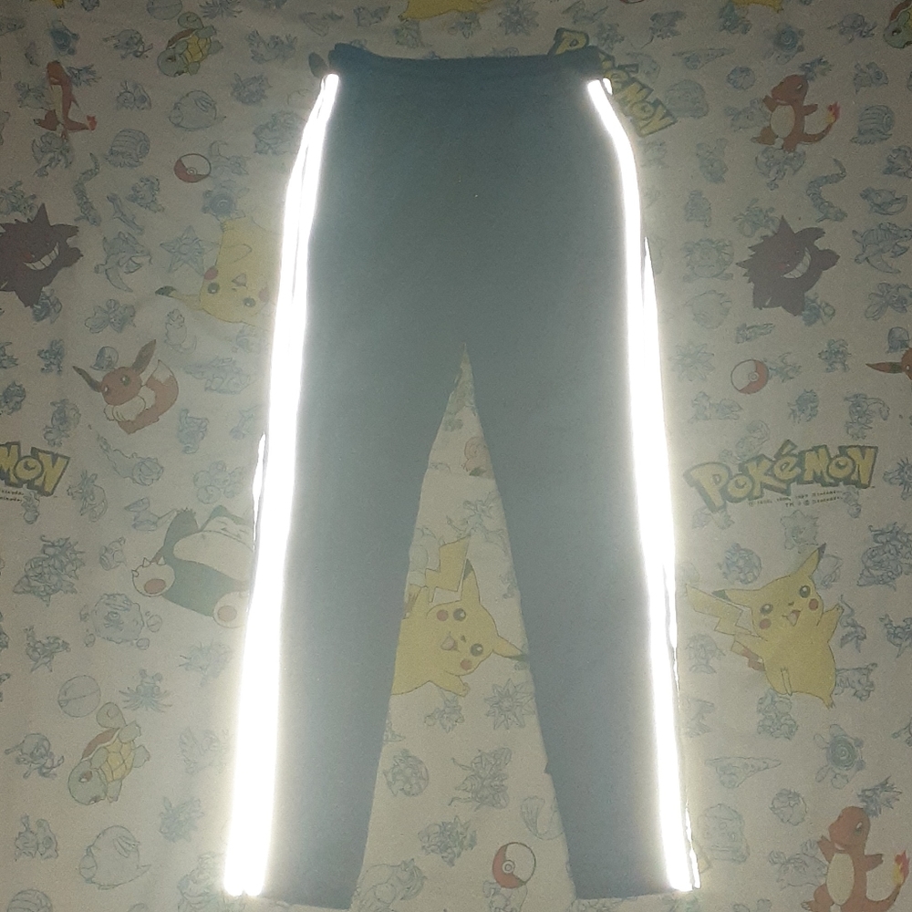 Adidas Reflective 3 Stripe Running Track Pants Blue